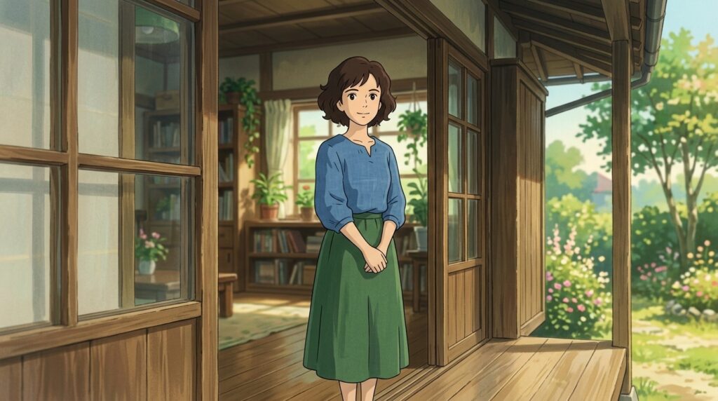 Illustrazione in stile Ghibli sul tema assertivita