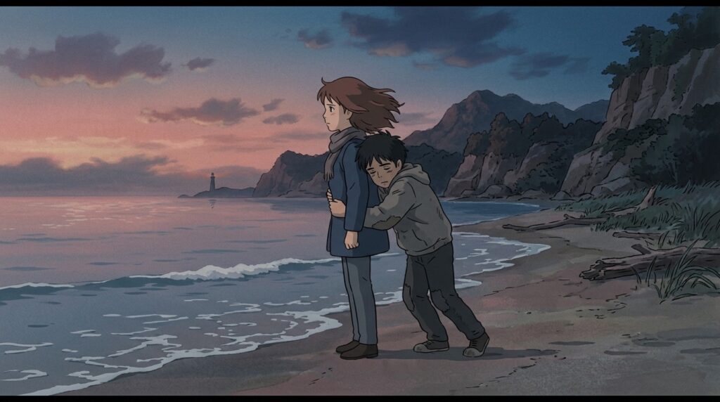 Illustrazione in stile Ghibli sul tema dipendenza-affettiva
