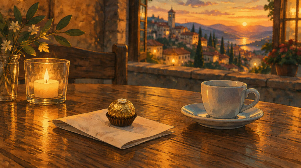 Un cioccolatino sul conto del ristorante, metafora del principio di reciprocità in psicologia